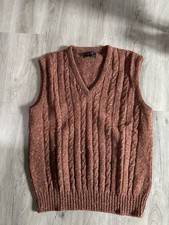 Vintage Jantzen Wool Blend Sweater Vest Large Brown Donegal Tweed Grandpacore