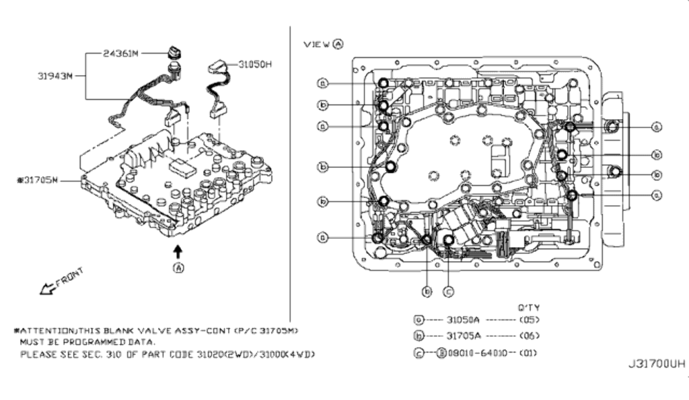 NISSAN(ニッサン) 純正部品 コントロ-ルバルブASSY 品番 31705-ZP10D
