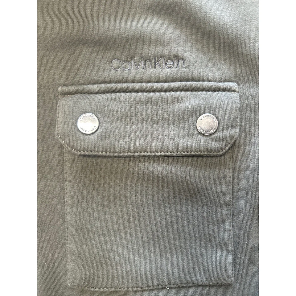 Chaqueta Calvin Klein Verde Oliva Suave Tacto Polar Cremallera Completa Para Hombre Mediana M Foto 3 de 4
