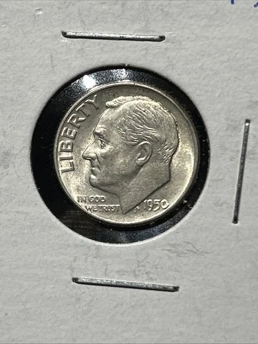 1950 P Roosevelt Dime CH BU LUSTER! 90% Silver US Coin From OBW Roll