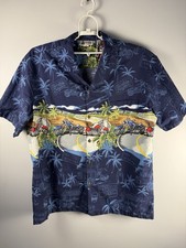 Vtg Aloha Republic Hawaiian Motorcycle Shirt Mens XL Short Sleeve Made In USA