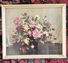 Glazed Framed Vernon Ward Floral Print