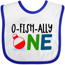 Inktastic O-Fish-Ally One Baby Bib Fish Bobber 1st First Birthday Cute Party