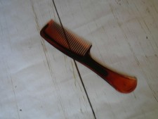 Clear Amber Plastic Vintage 8" Women's Tortoise Shell Like COMB Hair Brush