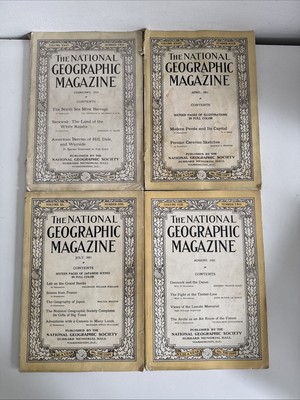 National Geographic Magazine - Antique Issue Lot - 1919-1922 - Japan, Persia Etc