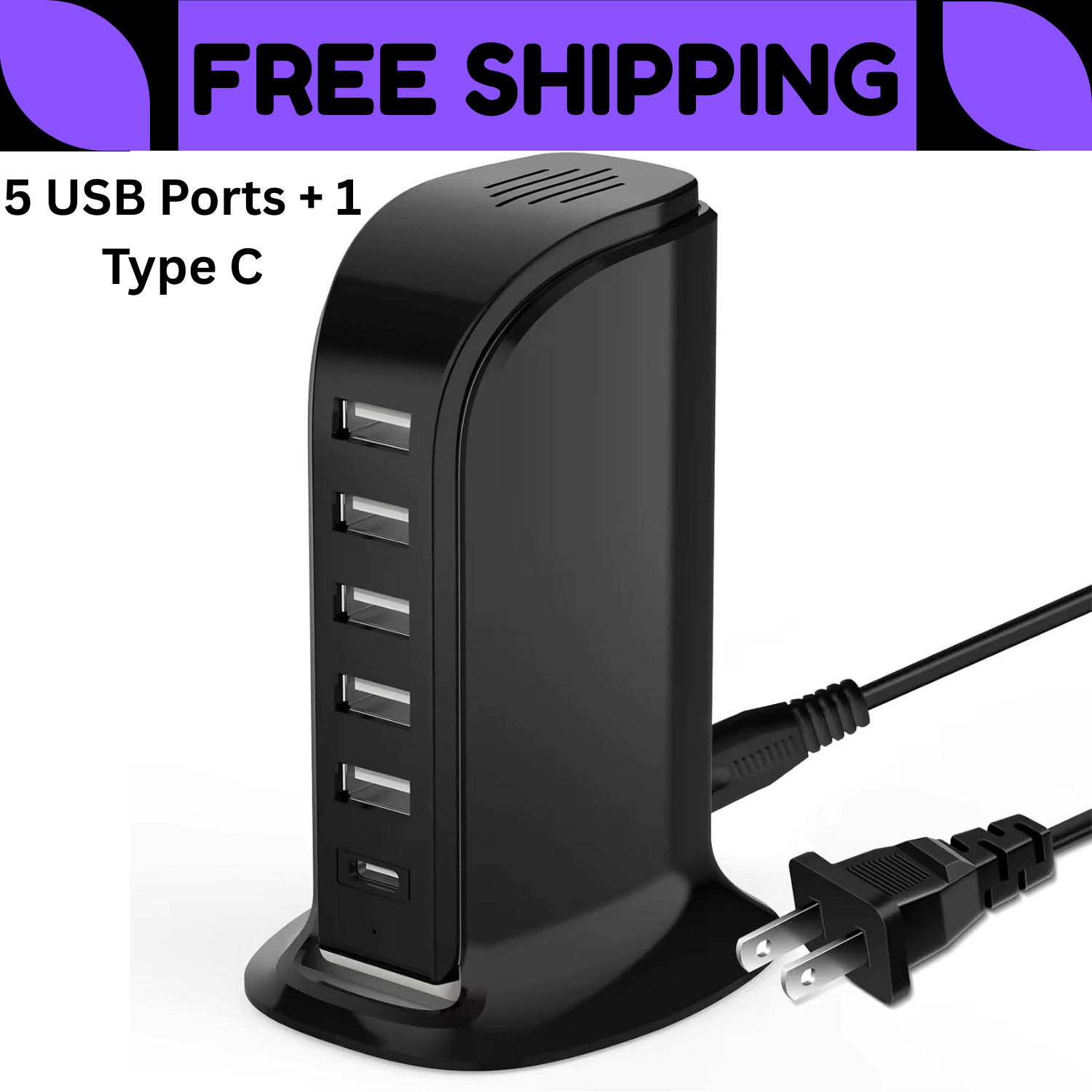 USB Charging Station for Multiple Devices, Multiport Charger