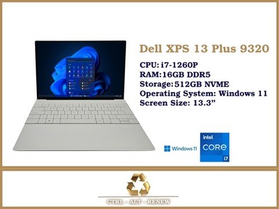 Dell XPS 13 Plus 9320 Touchscreen i7-1260P / 16GB DDR5 / 512GB NVMe / Win 11