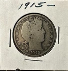 1915 50c Fifty Cents Barber 90% Silver Half Dollar TINY Mintage 138K Very Scarce