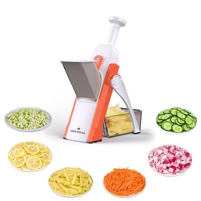 Safe Mandoline Slicer 5 in 1 Vegetable Cutter, Strips Julienne Dicer Adjustab...