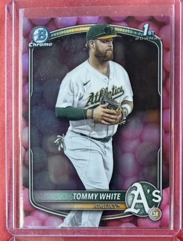 2025 Bowman Chrome Prospects Tommy White 1st Bubble Gum SSP