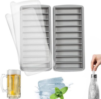 2er Pack Eiswürfelform Easy Release Wiederverwendbar Eiswürfel Silikon Ohne Verschütten Grau