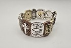 Gold/Copper/Silver Tone Christian Cross Stretch Bracelet Faith Hope Love — photo 5