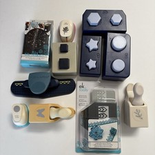 Punch LOT of 11 Paper Punches Flower Circle Octogon Leaf Border Butterfly