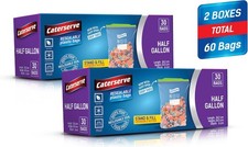 Plastic Ziplock Bags ? Resealable Freezer Bags ? 60 Half Gallon Zip Food Ba