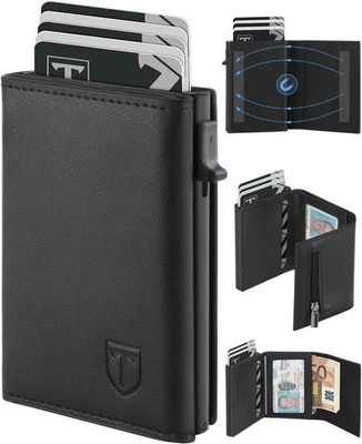 Portefeuille Homme Cuir TEEHON Porte-Cartes Pochette Amovible porte-billets - Photo 1/4