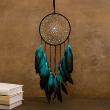 Handmade Blue Boho Dream Catcher 20    Feather Wall Hanging Home Decor