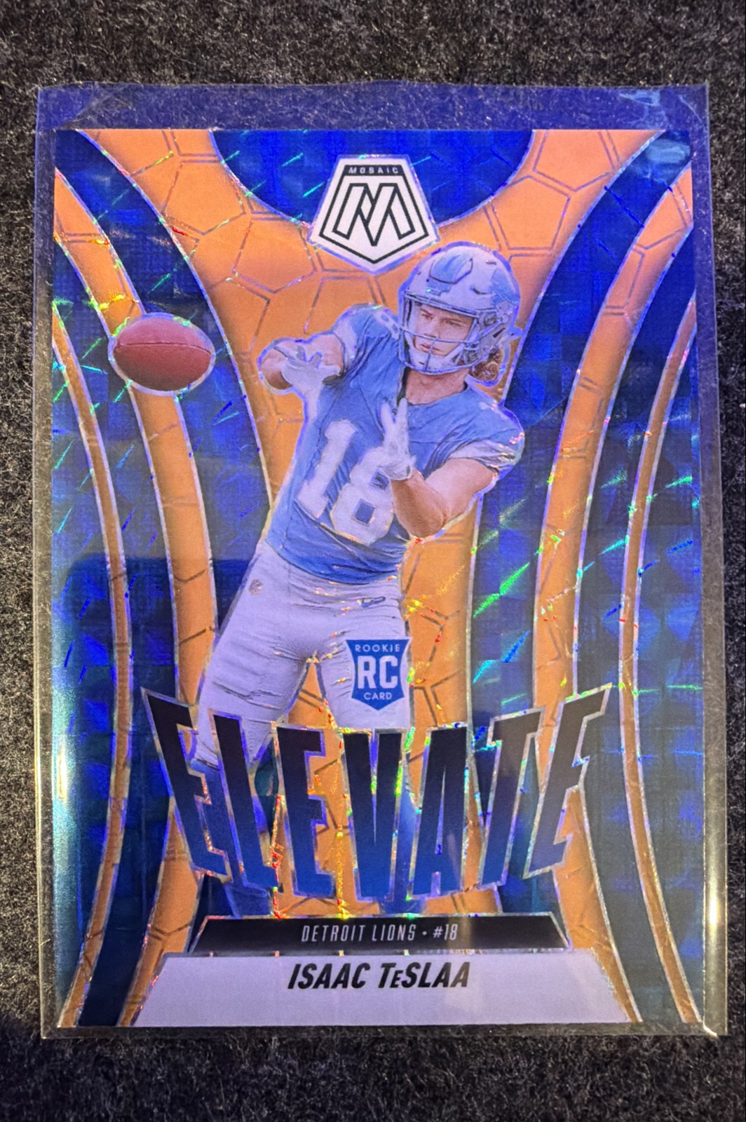 2025 Panini Mosaic - Elevate Isaac Teslaa #8 Orange Fluorescent Mosaic Prizm...