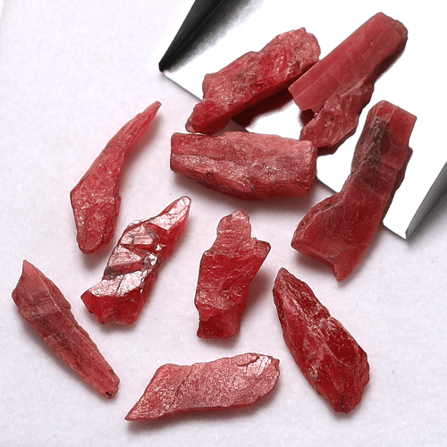 Muestras de cristal crudo de alta calidad de rodonita rusa natural mineral raro de 10 piezas - Imagen 9 de 13