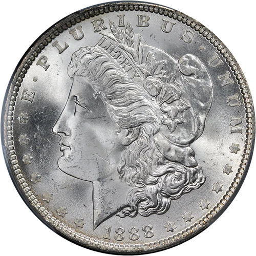 1888-P Morgan Silver Dollar PCGS MS65 Blast White Superb Eye Appeal