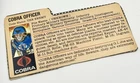 Hasbro GI Joe ARAH Cobra Officer Action Figure Straight Arm 1982 Filecard