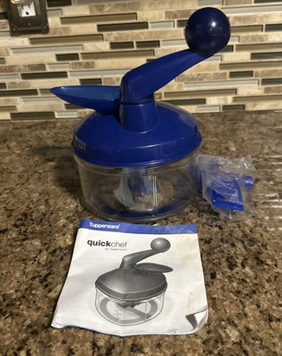 Tupperware Quick Chef Food Processor Chopper System Sapphire Blue New