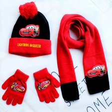 Girls Boys Hat Gloves Scarf Children Comfort Winter 3pcs/Set Cartoon Anime Cute