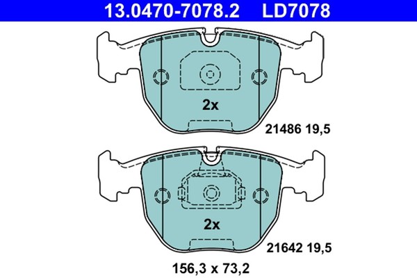 Bremsbelagsatz Scheibenbremse ATE Ceramic 13.0470-7078.2 FüR BMW E39 E38 X5 E53-image