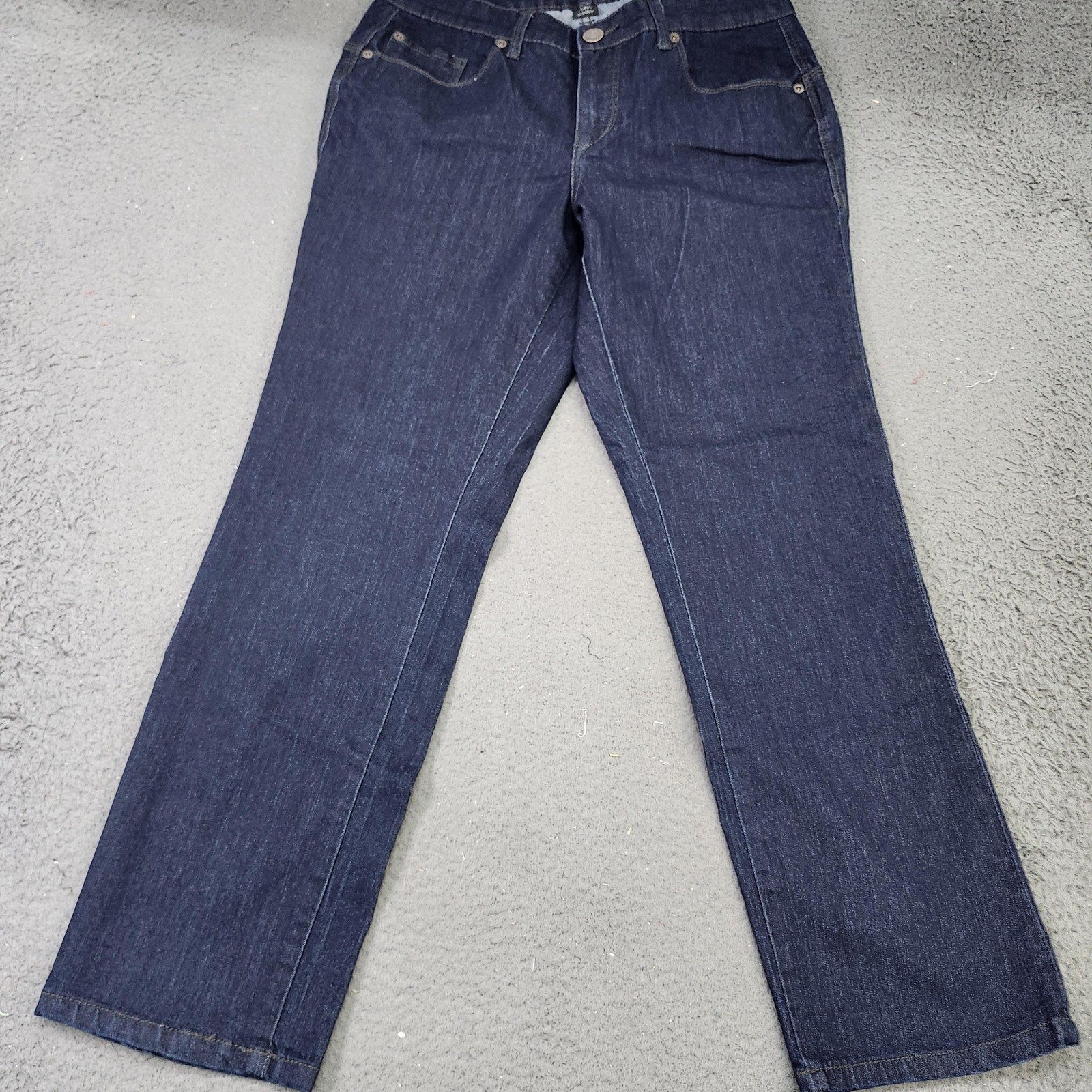 Womens 10 Blue Dark Wash Mid Rise Curvy Skinny Denim Pants