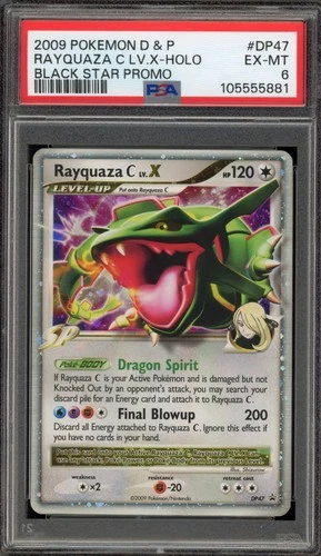 Pokemon Rayquaza C Lv.X Black Star Holo Promo DP47 PSA 6