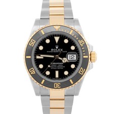 Rolex 2023 PAPERS Rolex Submariner Date BLACK Two-Tone Gold 41mm 126613 LN Watch BOX