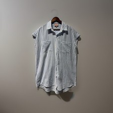 SHOW ME YOUR MUMU Martin Shirt Dress in Coast Blue Stripe Sz M W7307