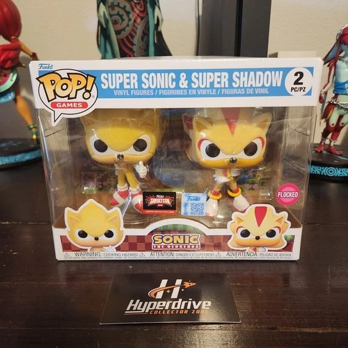 Sonic The Hedgehog - Super Sonic & Super Shadow Flocked Funko PoP 2 Pack