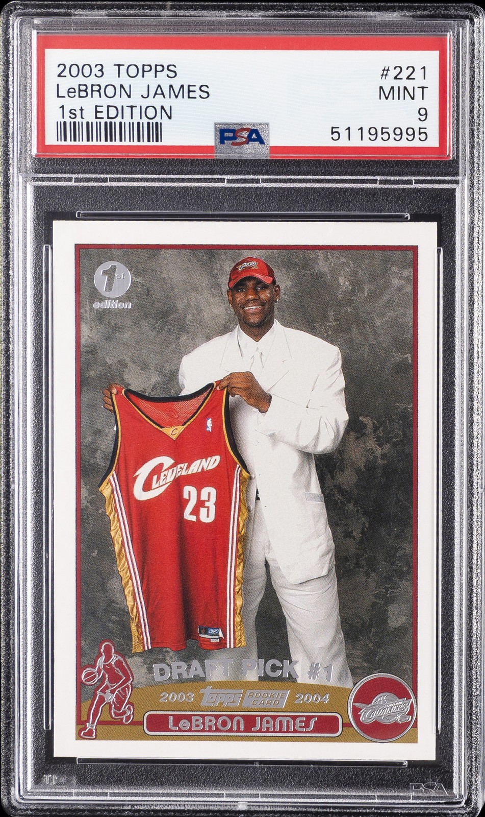 2003 TOPPS 1ST EDITION #221 LEBRON JAMES ROOKIE RC PSA 9