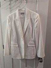 Tahari Arthur S. Levine White Women's Blazer Single Button , Size 16