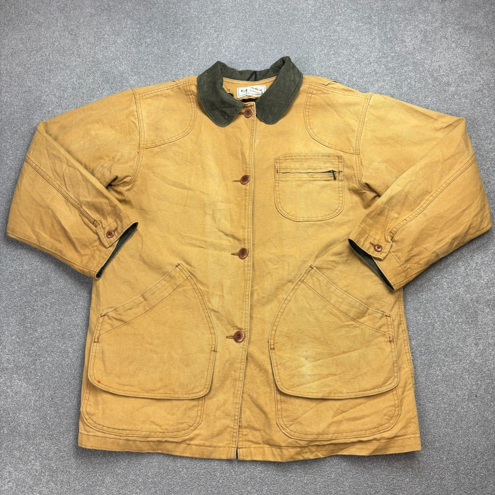 LL Bean Jacke Damen Large braun Jagd Canvas Barn Chore Cord USA Lady*