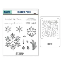 DELICATE PINES Stamps and Metal Cutting Dies DIY Scrapbooking Album Card
