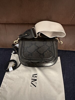 Zara SNAKESKIN PRINT CROSSBODY BAG UK