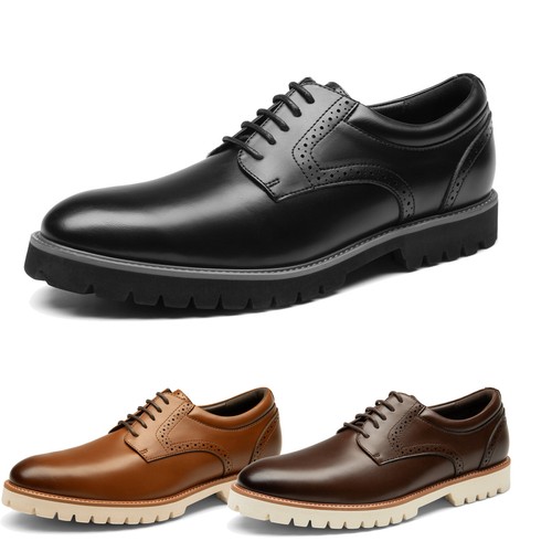 Men's Lace-Up Comfortable Faux Leather Fashion Oxfords Shoes for Walking