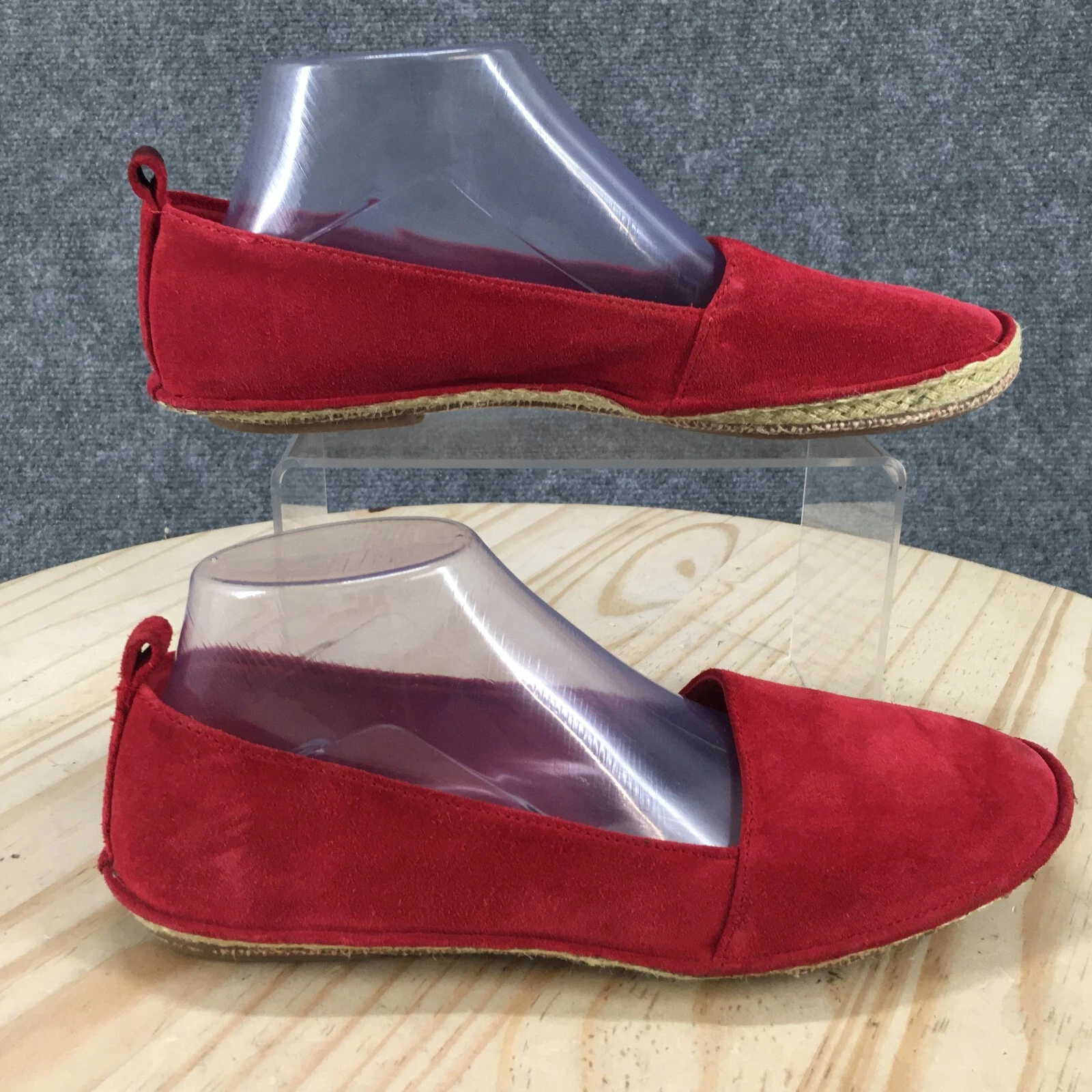 Scarpe Clarks donna 8 5 M basse mocassini espadrillas rosso scamosciato comodi