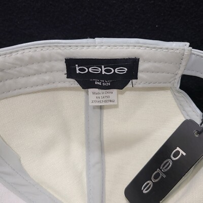 NWT BEBE AUTHENTIC Womens Gray Leather Baseball Cap Hat  display picture 3