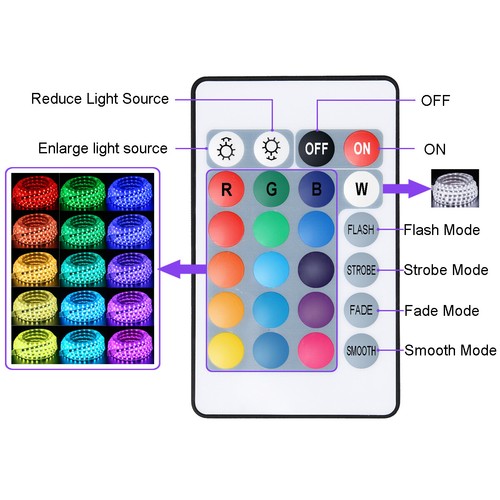 20-50FT LED Strip Rope Light Waterproof Multi-color Changing 5050 RGB w/ Remote - Picture 4 of 23