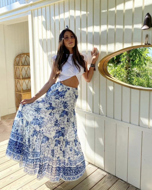 zara tiered maxi skirt