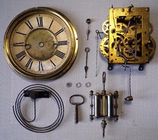 Ancien mouvement pendule horloge balancier au mercure