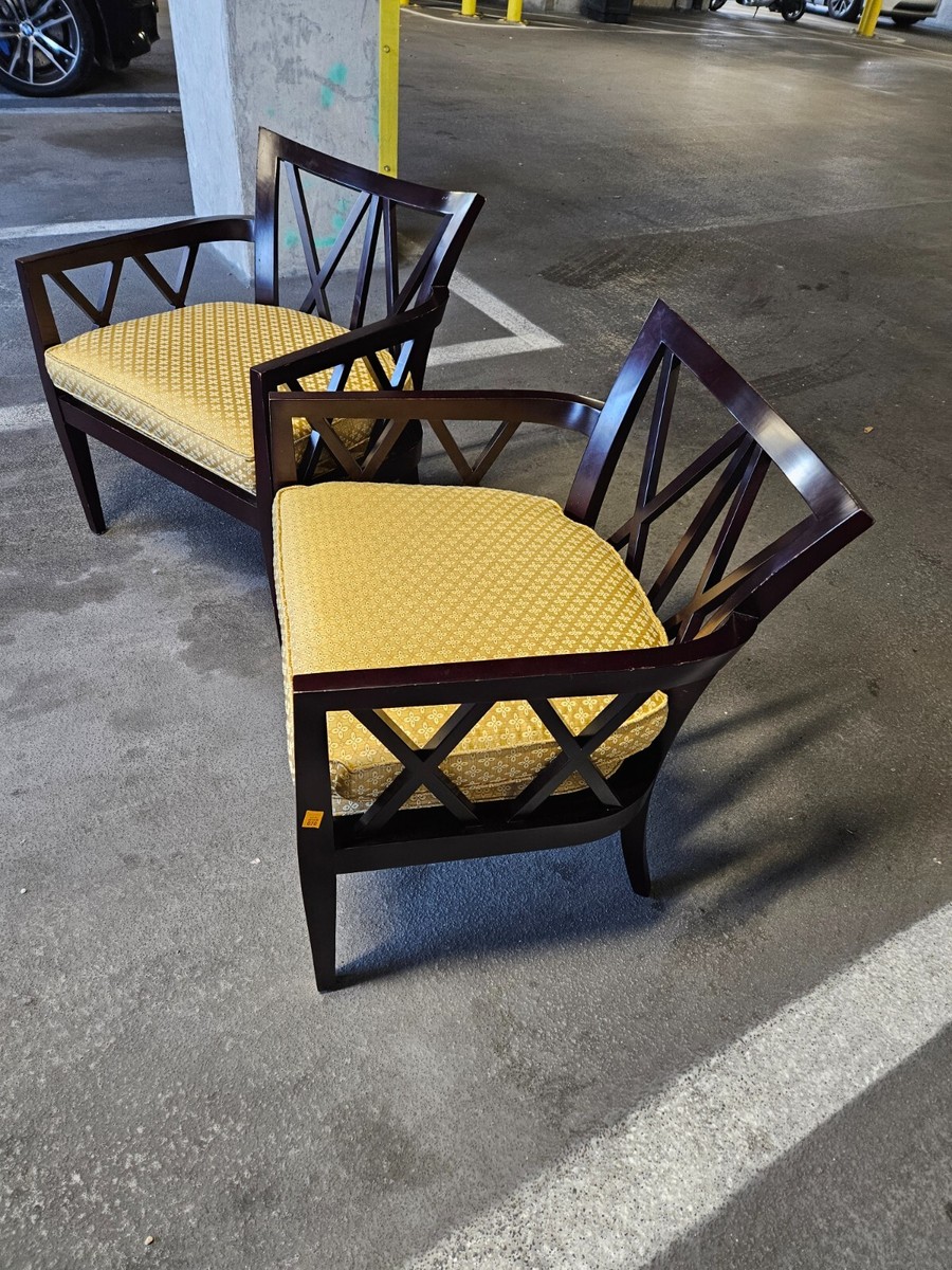 Barbara Barry For Baker Double X Lounge Chairs - A Pair | eBay