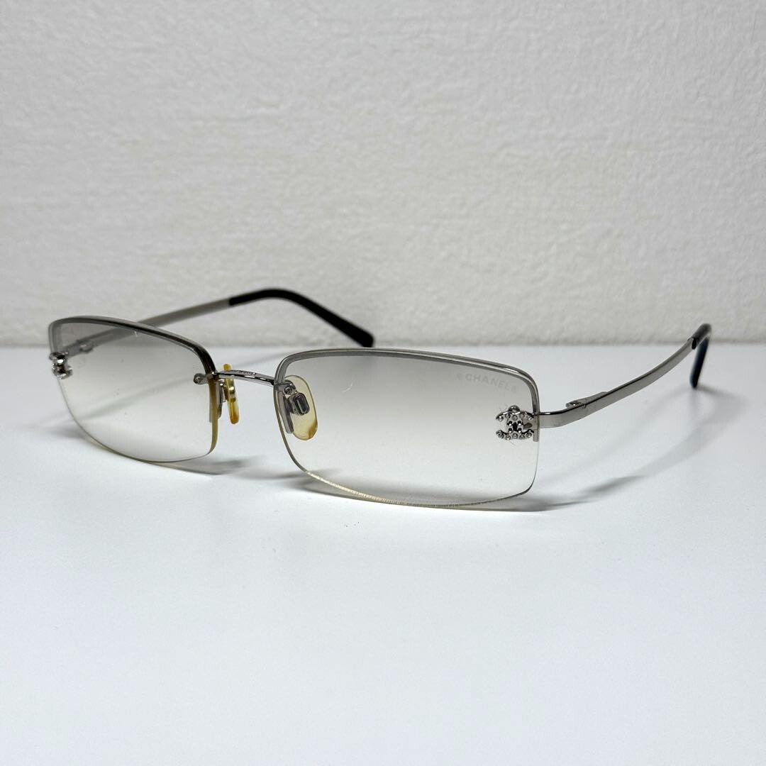 シャネル　サングラス　4093 CHANEL 4093-B Rimless Sunglasses Gray Lens Metal Frame