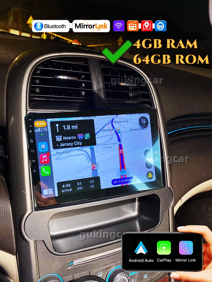 64G CarPlay Android 14 Car Stereo Radio Navi FM For Chevrolet Malibu 2011-2015 - Image 3 of 4