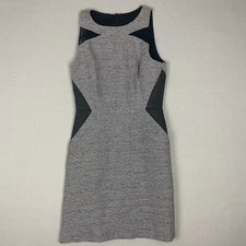GAP Women's Gray Black Tweed Sleeveless Dress Size 4 Front Pockets A Line