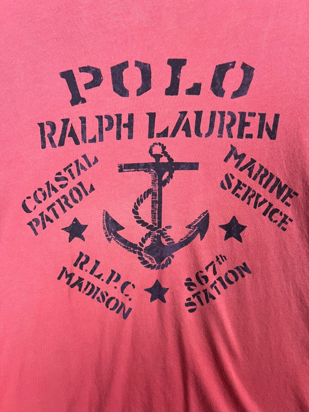 Polo Ralph Lauren Shirt Mens Small Red Anchor Costal Patrol Marine RLPC T-Shirt thumbnail 3