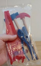 Kids Construction Tool Play Set 6 piece hammer screwdriver saw pliers axe wrench