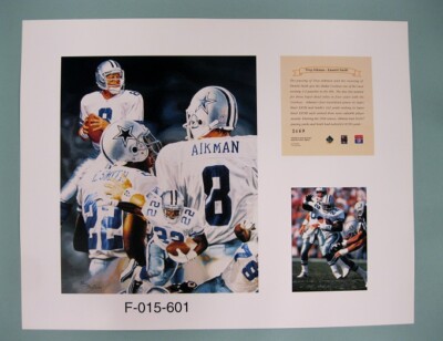 Dallas Cowboys Emmitt Smith & Troy Aikman NFL Football 11x14 Kelly Russell Print